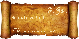 Hauswirth Zsolt névjegykártya